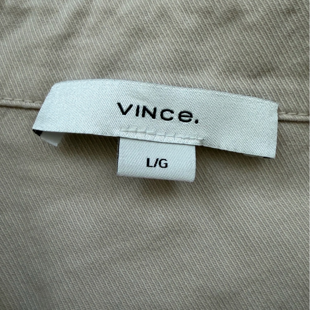 *NWT* VINCE, Tan, Collared, Button Up Cropped Shirt, Size Large, Retail $365! - Picture 2 of 4